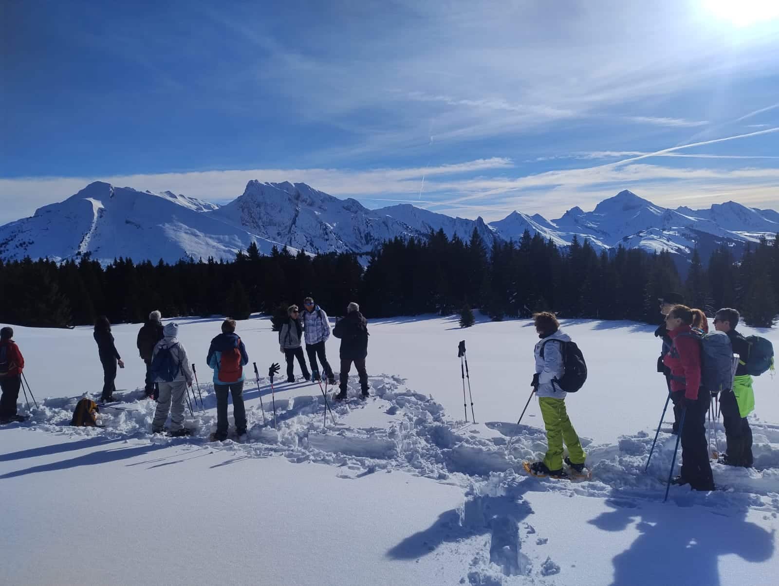 Initiation groupe randonnée raquettes